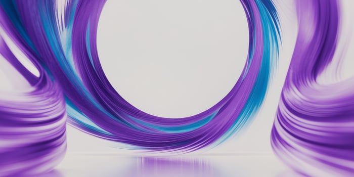 A vivid circular abstract design featuring pulsating rings of purple and blue energy waves. photo