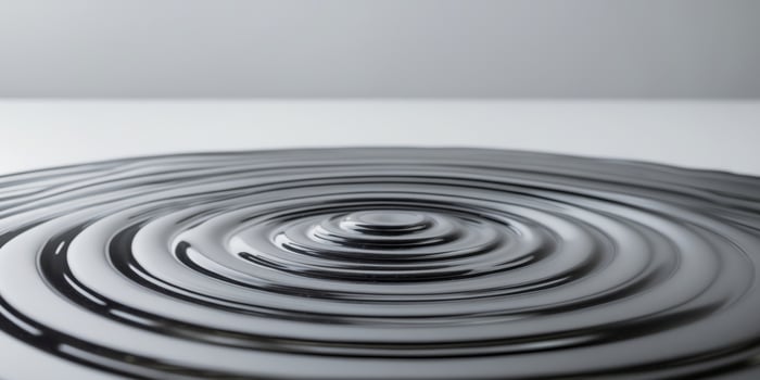 Dark Liquid Surface Showing Concentric Ripples photo
