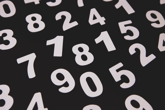 Minimalistic Black and White Numbers Pattern. photo