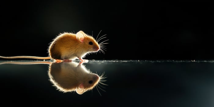 Captivating Image of a Charming Mouse on a Reflective Surface, Showcasing Its Beauty and Elegance photo