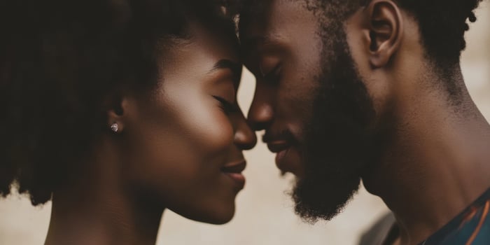 An Intimate Moment That Exists Between Two People Sharing Close Proximity Together photo