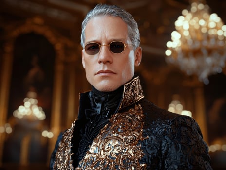Elegant man in a luxurious baroque style jacket photo
