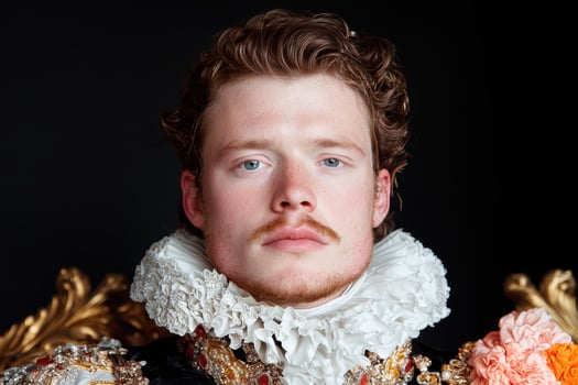 Portrait of a young man in a ruff and ornate clothing photo