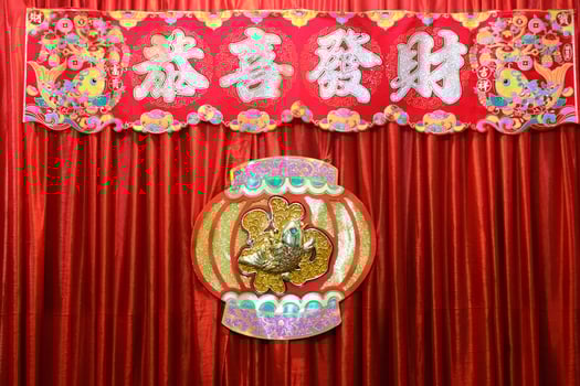 Chinese New Year Decorative Banner with Lantern photo