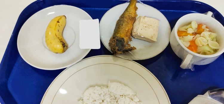 Hospital food during hospitalization for patient healing and recovery. photo