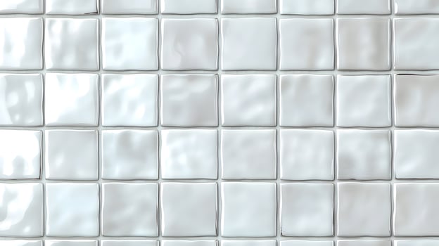Grid of Off-White Glossy Square Tiles photo