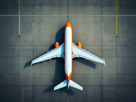 Aerial View of an Airplane at the Airport photo