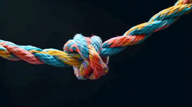 Multicolored Knot on Dark Background photo