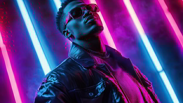 A Black man in the style of rapper hip-hop photo
