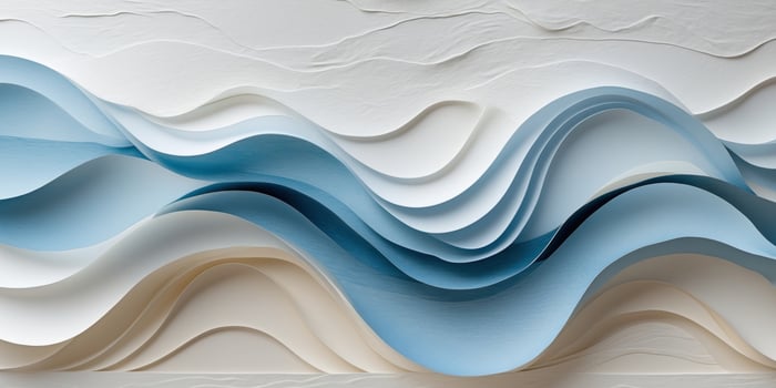 Elegant Blue Waves Abstract Paper Background Texture Design photo