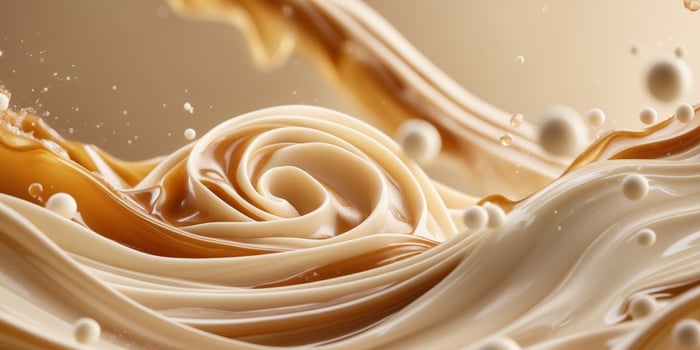 Creamy Swirls and Bubbles in Warm Caramel Tones. photo