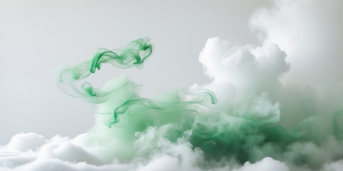 Abstract Green And White Smoke Cloud Background photo