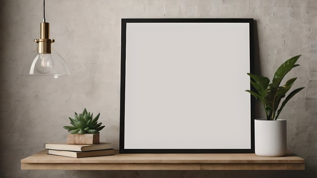 Minimalist Botanical Decor with Framed Monstera Print photo