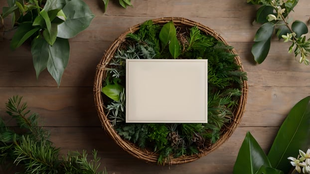 Lush Greenery Eco Friendly New Year Greeting Card photo