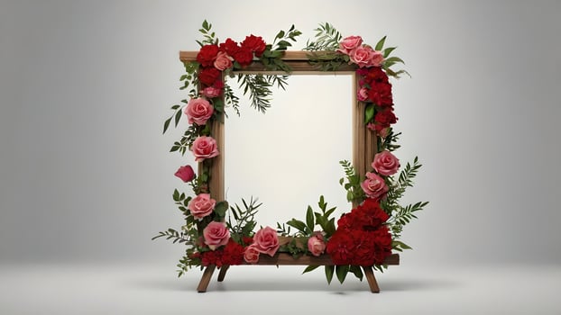 Romantic Floral Frame Wedding Decoration photo