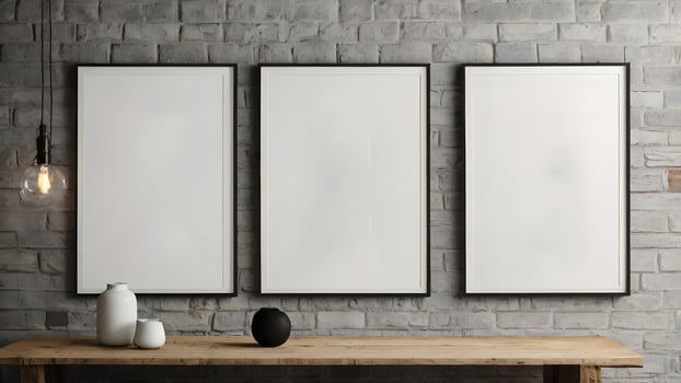 Serene Blue Daisy Triptych Wall Art in Minimalist Home Decor photo