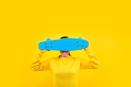 girl with skateboard mockup photo