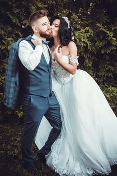love bride and groom photo