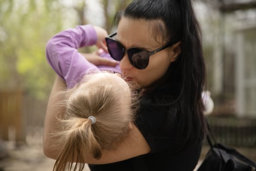 little girl with mom photo