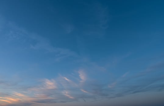 Expansive twilight sky reflecting soft hues at the edge of a tranquil evening photo