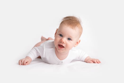 cute small baby in slip photo
