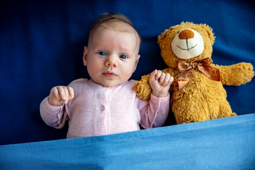 baby with bear photo