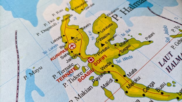 Sulawesi Island on Map, Indonesia. photo