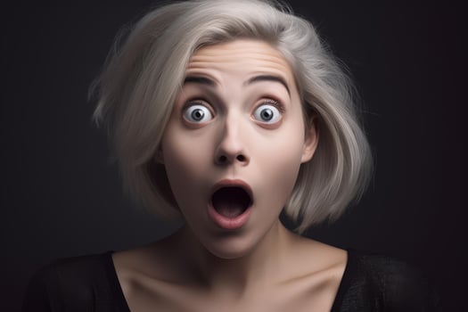 Stunned Surprised woman face. Generate ai photo