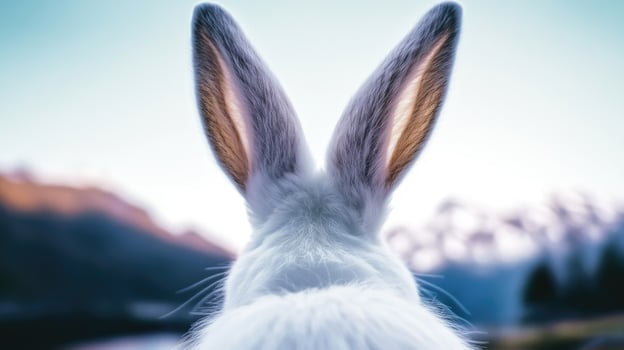 Fluffy rabbit ears in a minimalistic design for festive celebrations photo