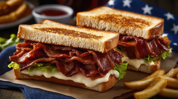 Murica Melt sandwich displays patriotic flavors and hearty ingredients photo