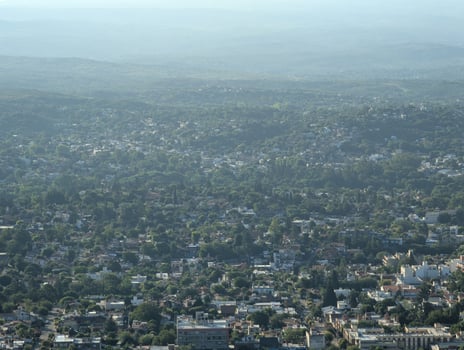 View of the urban development of Villa Carlos Paz in central Argentina. View from Altas Cumbres photo