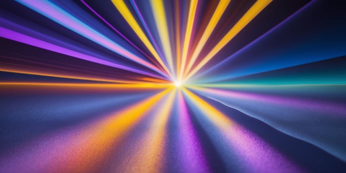 Colorful Light Rays on Dark Surface Creating a Vibrant Background photo