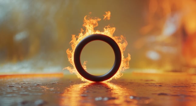 Fiery Letter O Flaming Ring Abstract Design Hot Background. photo