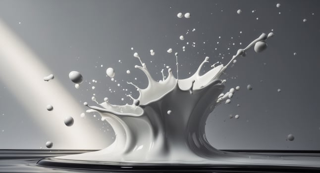 Milk splashing and creating a dynamic liquid sculpture on a smooth background photo
