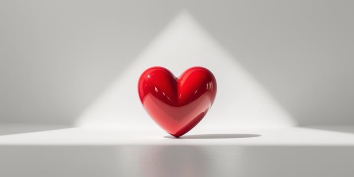 Glossy Red Heart Symbolizing Love and Passion photo