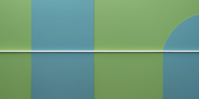 Green and blue background with a line in the middle photo