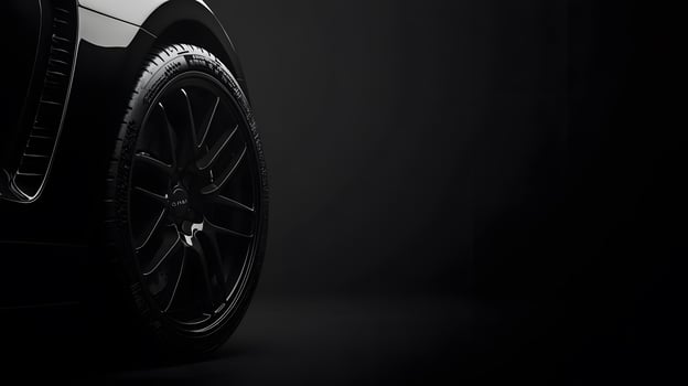 Black Car Wheel and Tire Detail photo
