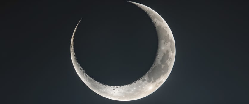 Radiant Crescent Moon on Dark Background photo