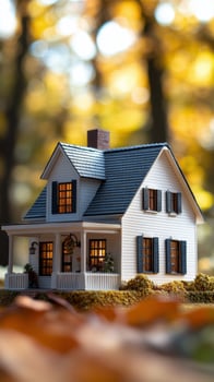 A small house is sitting in the middle of a field photo