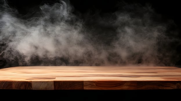 Wooden Surface with Diffuse Smoke Background photo