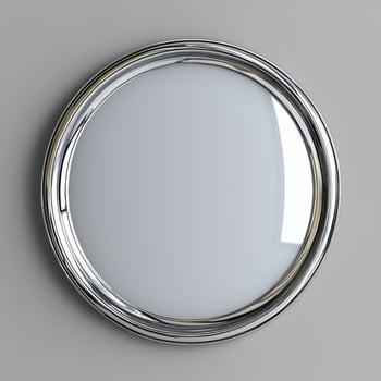 Circular mirror with sleek chrome frame, ideal for modern decor photo