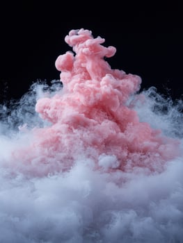 Pink and white ink swirling in water, abstract background photo
