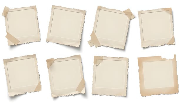 Vintage Photo Frames Collage Template Torn Edges Instant Download