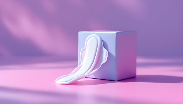 Sanitary Napkin Product Shot on Pink Background photo