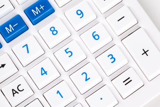 Closeup image of calculator keyboard photo