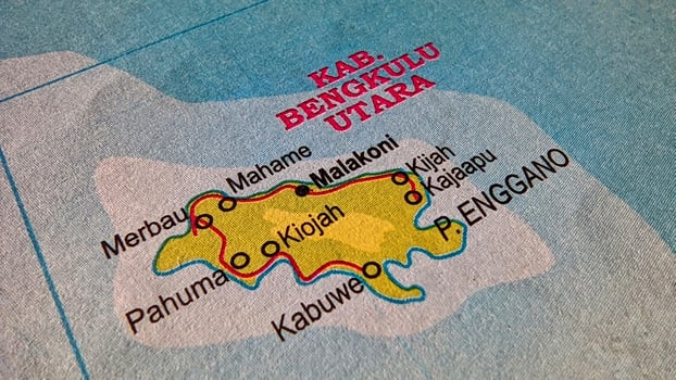 Map of North Bengkulu Regency, Indonesia. photo