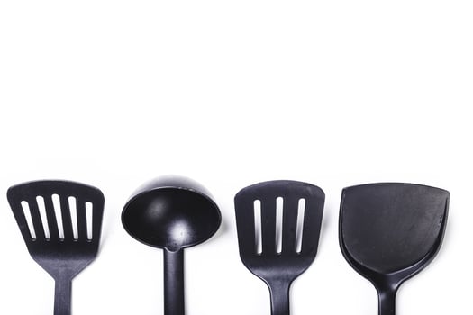 kitchen utensils isolated on white photo