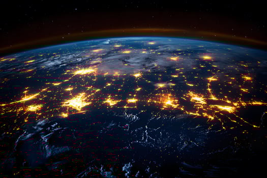 Global Network Connectivity and Urbanization at Night from Space photo