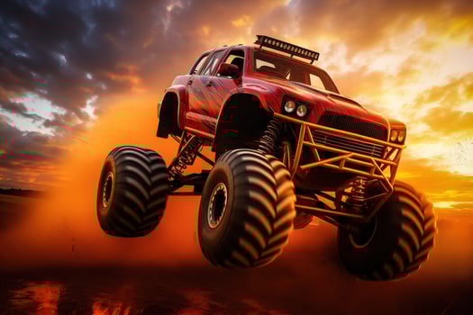 Monster Truck driving off-road outdoors photo