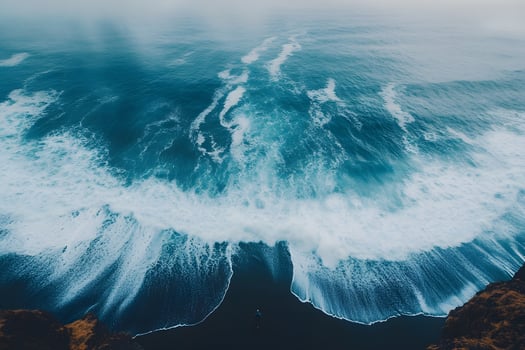 Majestic Ocean Waves Crashing on a Remote Beach Nature's Power and Beauty photo